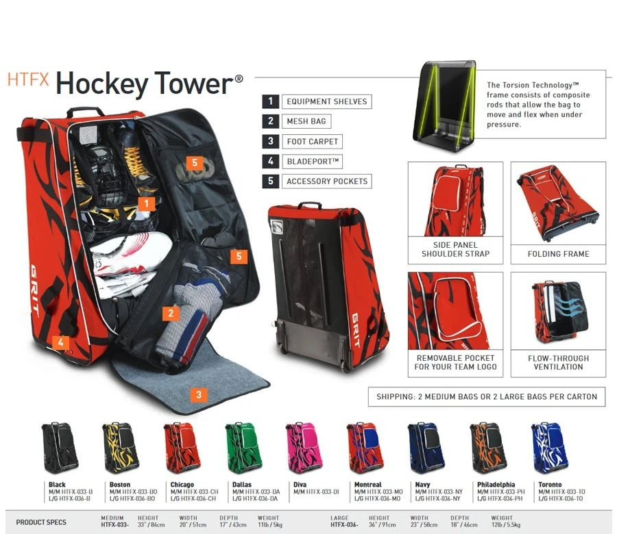 Rollentasche HTFX Hockey Tower Junior 3 Rollentasche HTFX Hockey Tower Junior